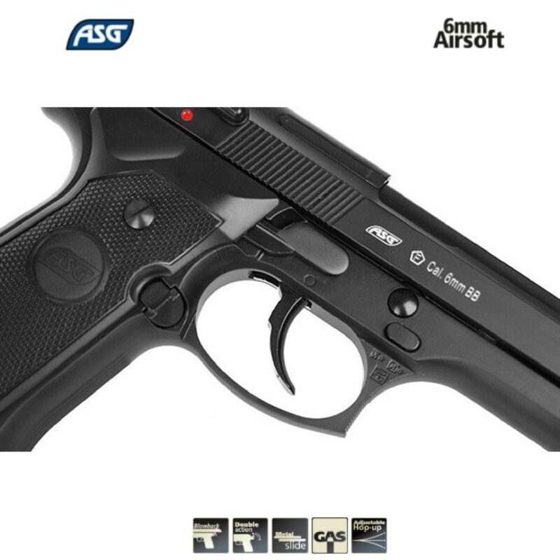 ASG M9 Beretta "Heavy Weight" Siyah GBB Airsoft Tabanca - Görsel 6