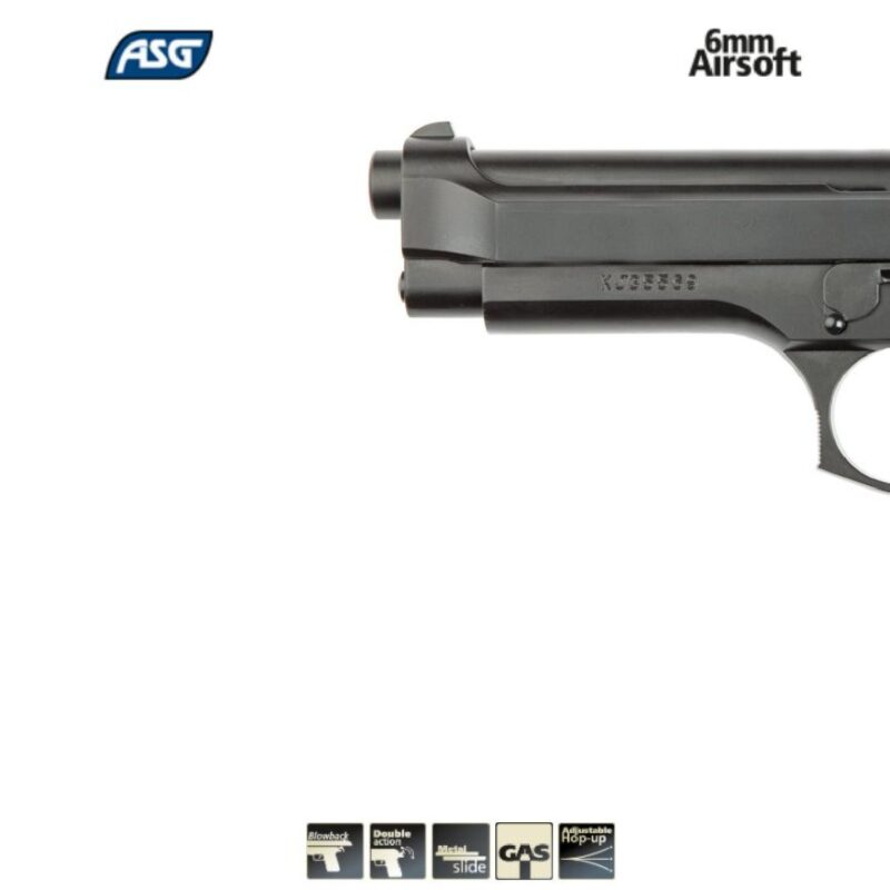 ASG M9 Beretta "Heavy Weight" Siyah GBB Airsoft Tabanca - Görsel 7