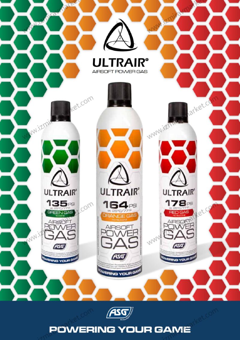 ASG Ultrair 570ml Silikonsuz Medium Power Airsoft Orange Gas - Görsel 3