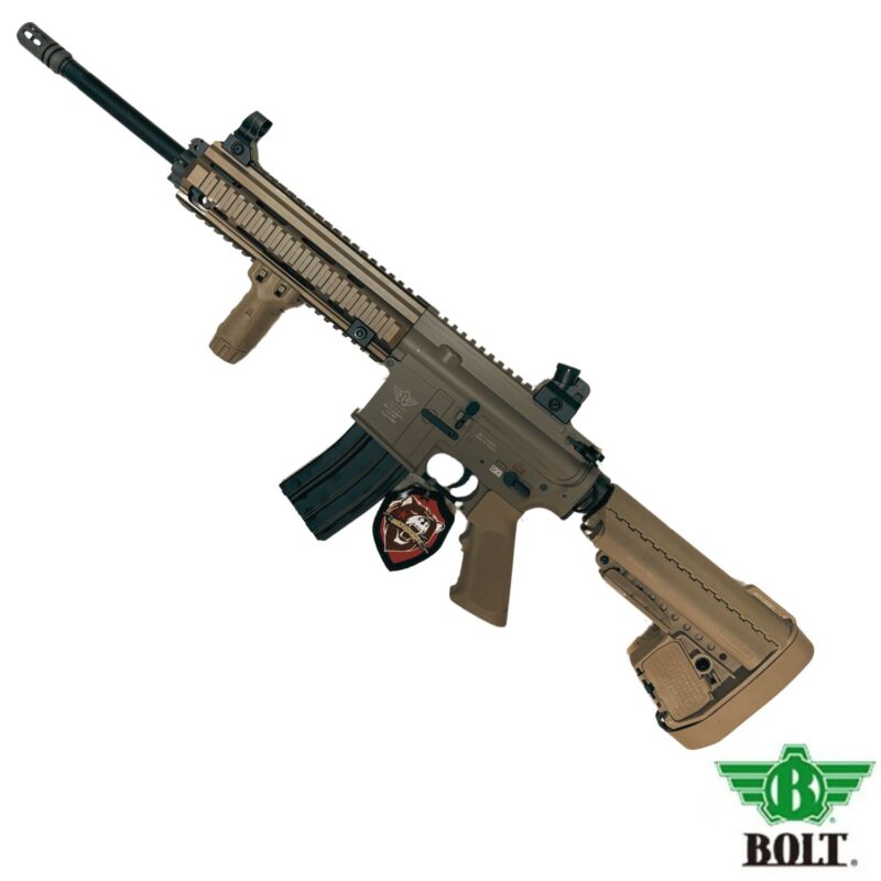 BOLT HK416 DEVGRU EXT BRSS Carbine Gerçekçi Tepmeli Tan AEG Airsoft Tüfek - Görsel 6
