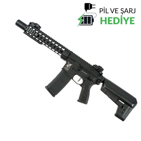 Delta Armory M4 AR15 CQB-R Charlie Siyah AEG Airsoft Tüfek Siyah / Pil Şarj Setli