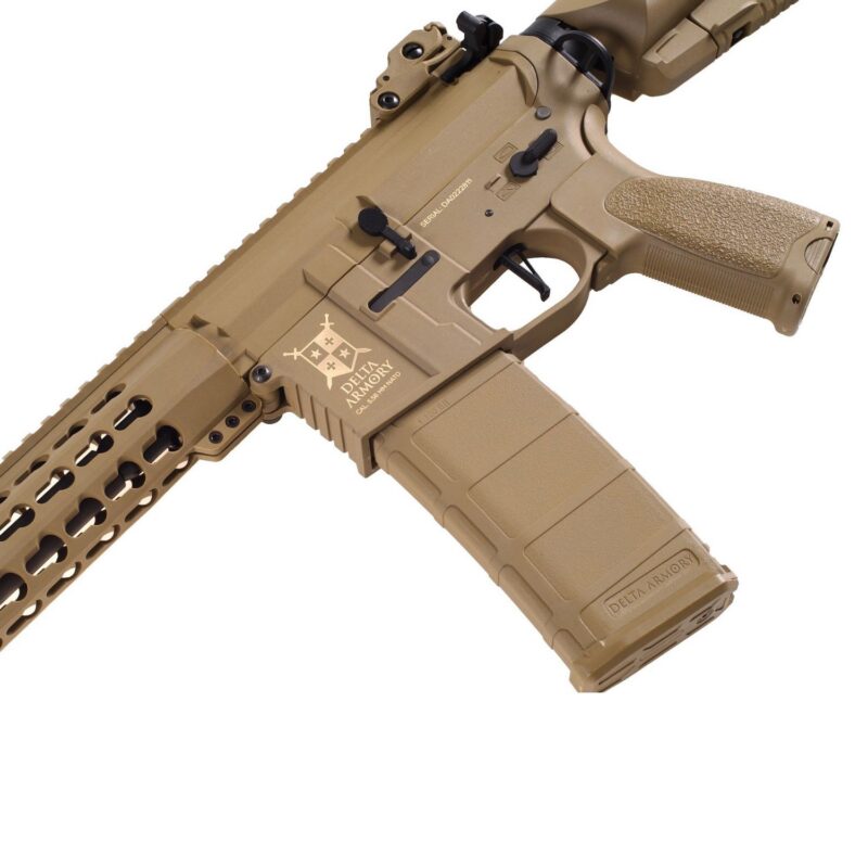 Delta Armory  M4 AR15 KeyMod 10" Charlie Full Tan AEG Airsoft Tüfek / Pil Şarj Setli - Görsel 4