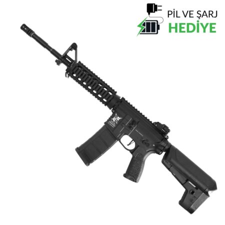Delta Armory  M4 AR15 RIS Charlie Siyah AEG Airsoft Tüfek / Pil Şarj Setli
