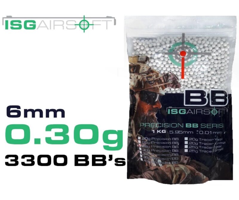 ISGairsoft 0.30g Airsoft BB 3330adet 1KG
