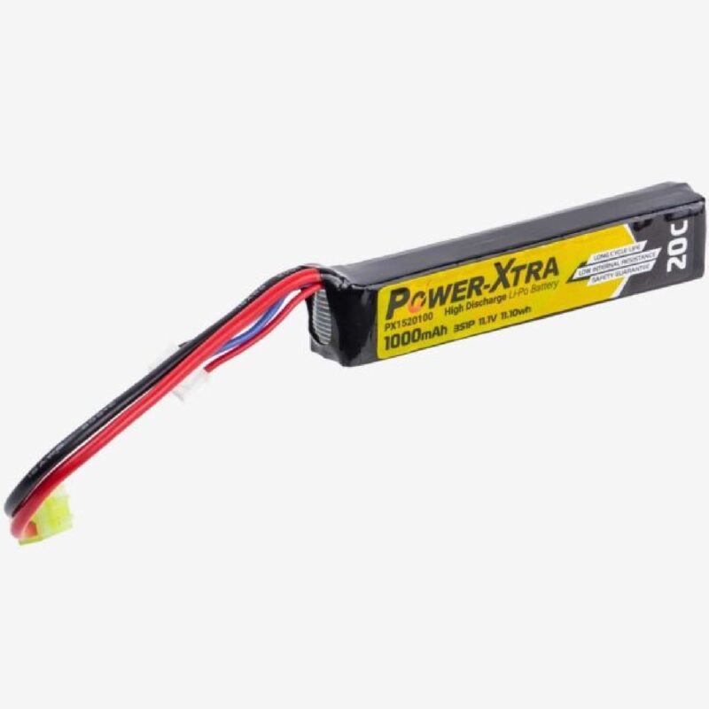 Power-Xtra 11.1v 1000mAh 20C Single Stick Mini Tamiya Li-Po Pil - Görsel 2