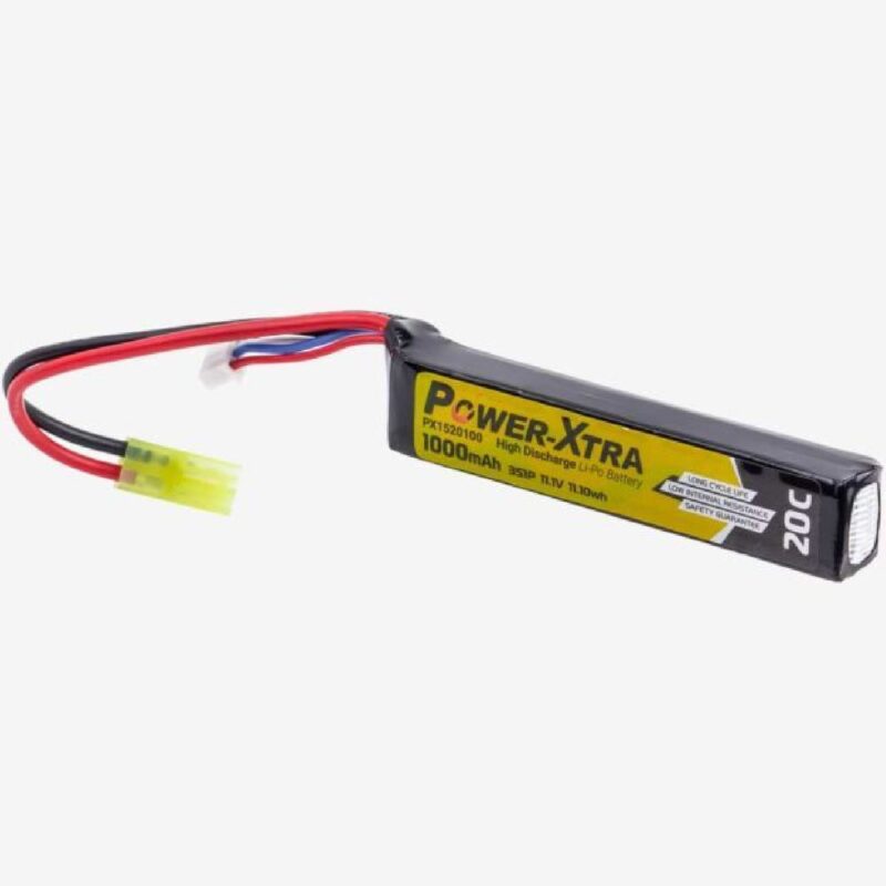 Power-Xtra 11.1v 1000mAh 20C Single Stick Mini Tamiya Li-Po Pil - Görsel 3