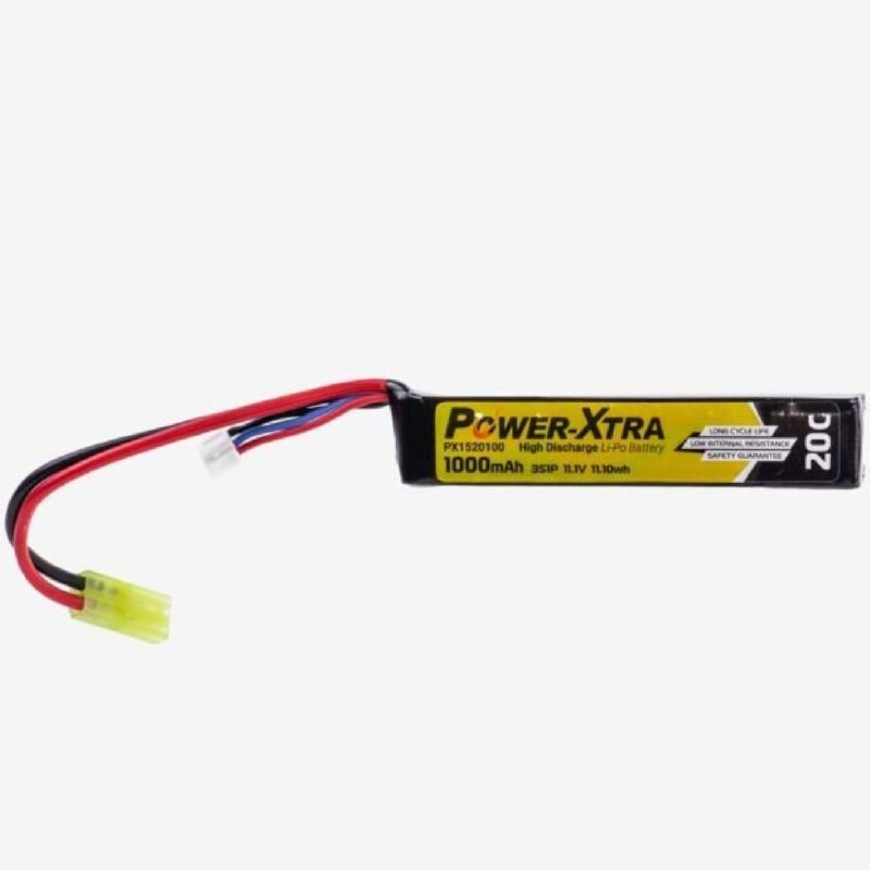 Power-Xtra 11.1v 1000mAh 20C Single Stick Mini Tamiya Li-Po Pil - Görsel 5