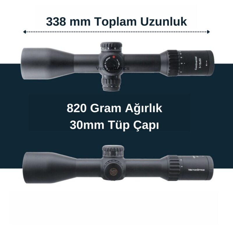 Vector Optics Continental x6 3-18x50 FFP Tüfek Dürbünü - Görsel 5