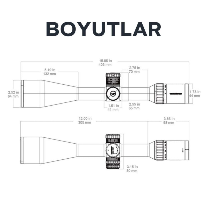 Vector Optics Continental x8 6-48×56ED SFP MIL Tactical Tüfek Dürbünü - Görsel 2