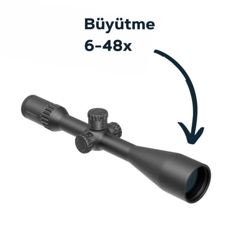 Vector Optics Continental x8 6-48×56ED SFP MIL Tactical Tüfek Dürbünü - Görsel 7