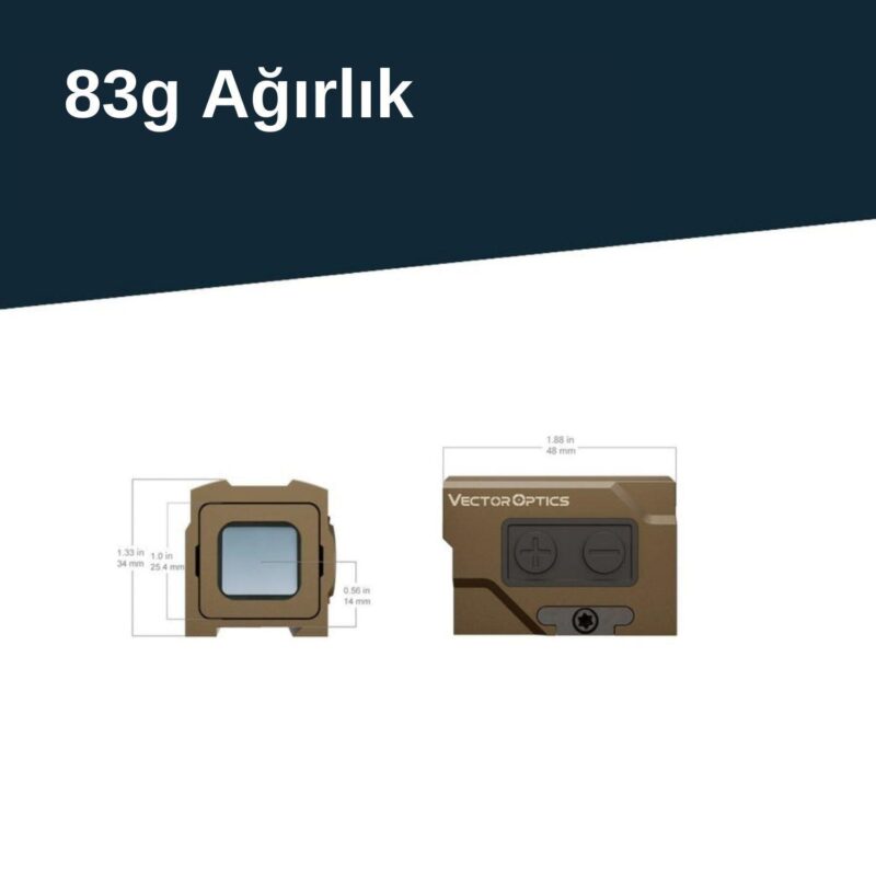 Vector Optics Frenzy Plus 1x18x20 FDE Tan Reflex Sight Red Dot Nişangah - Görsel 2