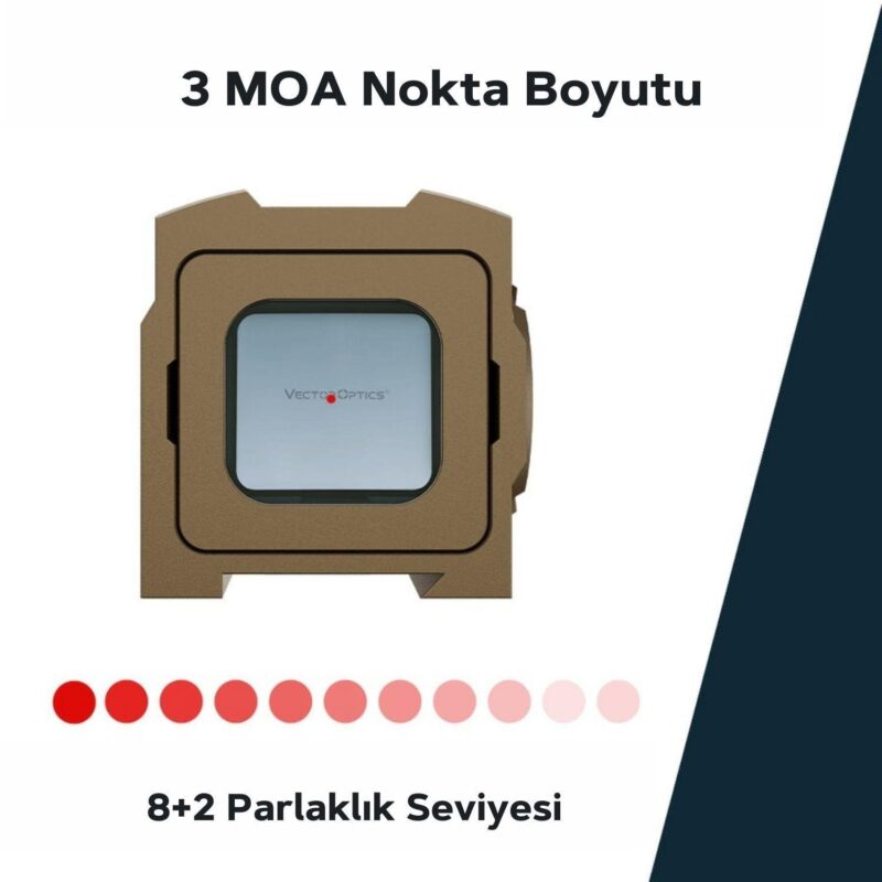 Vector Optics Frenzy Plus 1x18x20 FDE Tan Reflex Sight Red Dot Nişangah - Görsel 3