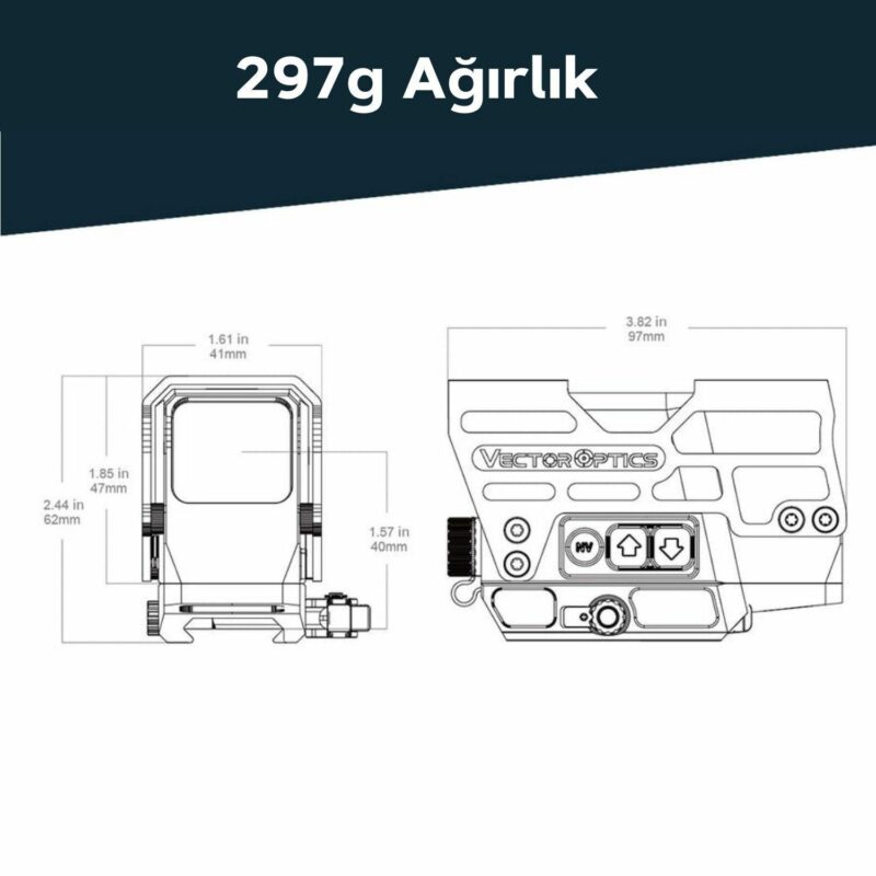 Vector Optics Frenzy Plus 1x31x26 Multi-Reticle Red Dot Nişangah - Görsel 4