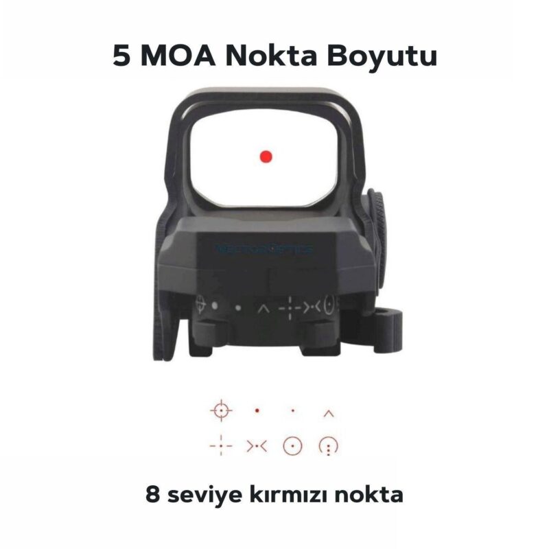 Vector Optics Omega 8 Reticle Multi-Reticle Economic Red Dot Nişangah - Görsel 2