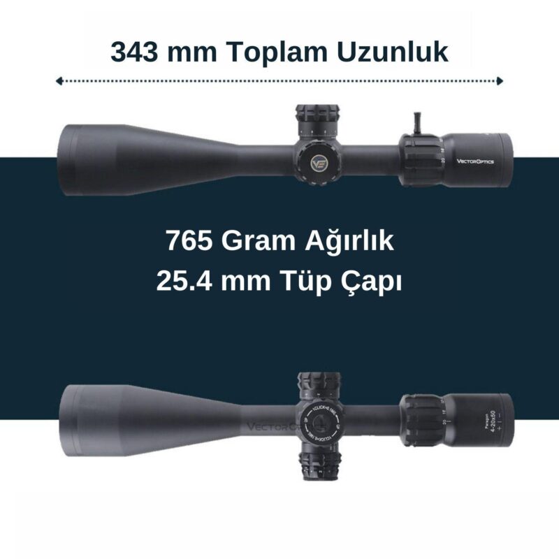 Vector Optics Paragon 4-20x50 1" SFP Tactical Tüfek Dürbünü - Görsel 4