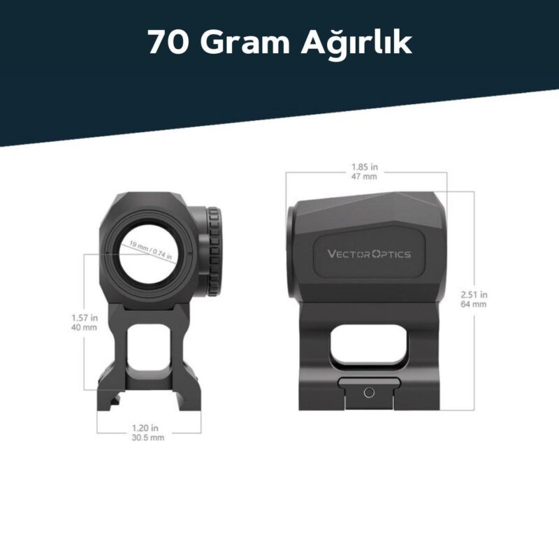 Vector Optics Scrapper 1x2 Micro Ultra Kompakt Red Dot Nişangah - Görsel 3