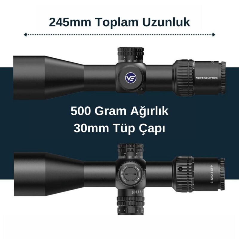 Vector Optics Veyron 10x44 SFP Tüfek Dürbünü - Görsel 5
