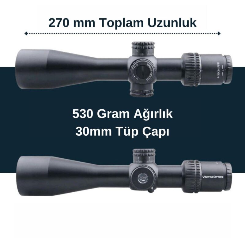 Vector Optics Veyron 4-16x44 FFP Tüfek Dürbünü - Görsel 5