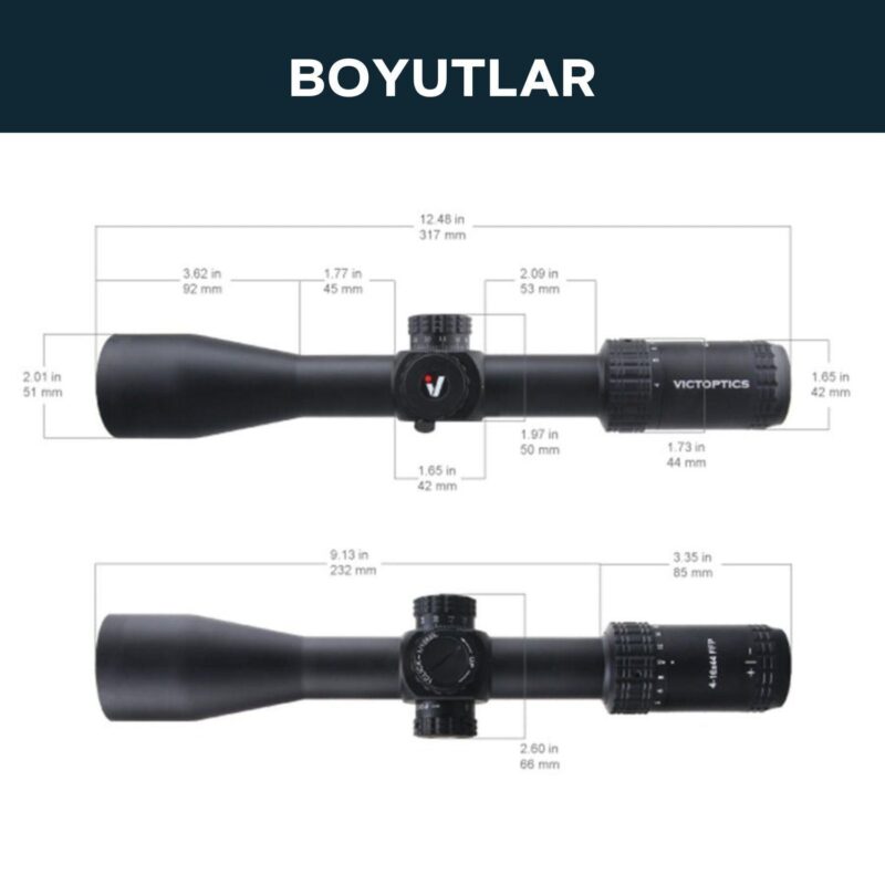 Victoptics S4 4-16X44 FFP Parallax Tekerli Tüfek Dürbünü - Görsel 3