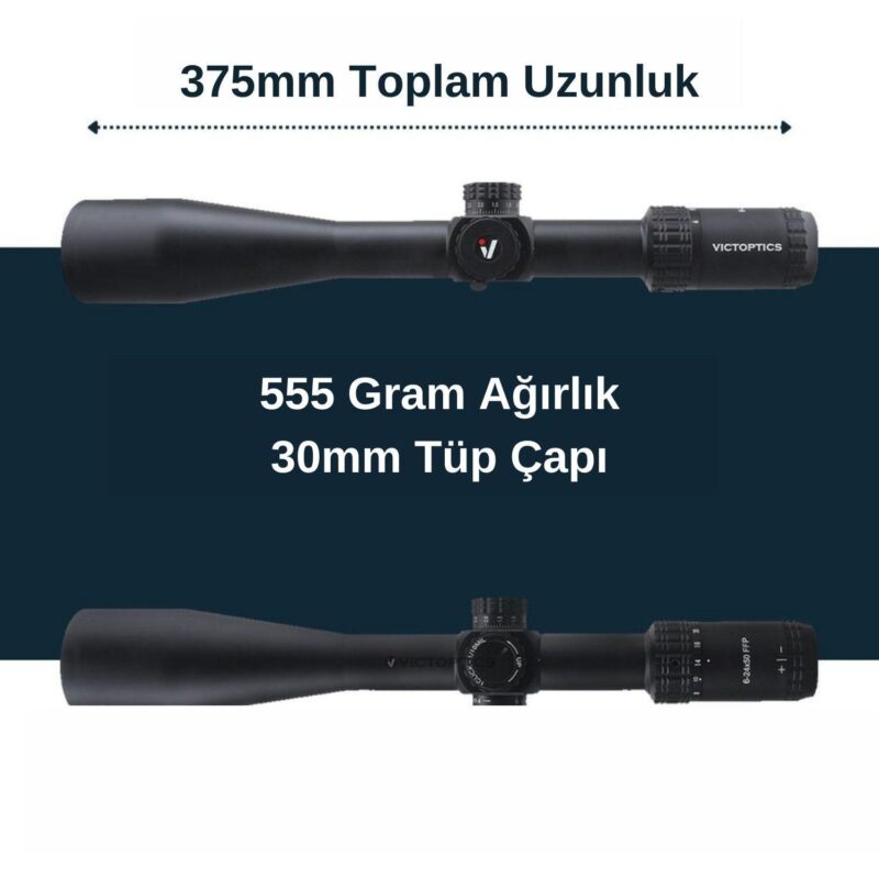 Victoptics S4 6-24X50 FFP Parallax Tekerli Tüfek Dürbünü - Görsel 3