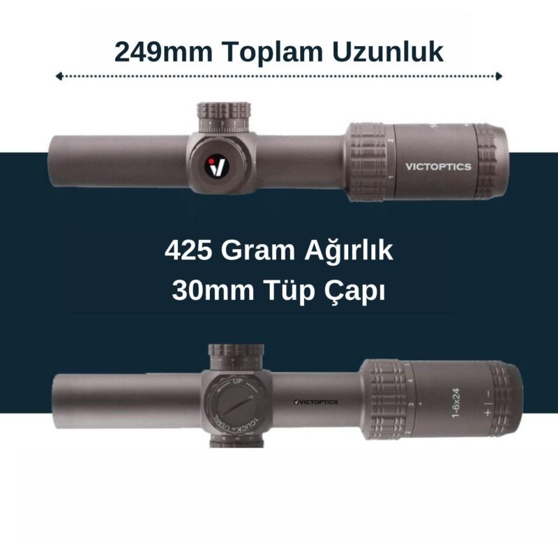 Victoptics S6 1-6x24 Coyote FDE LPVO Tüfek Dürbünü - Görsel 4
