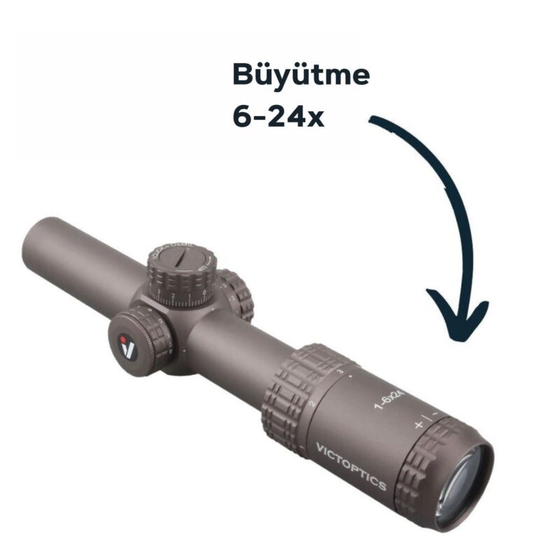 Victoptics S6 1-6x24 Coyote FDE LPVO Tüfek Dürbünü - Görsel 7