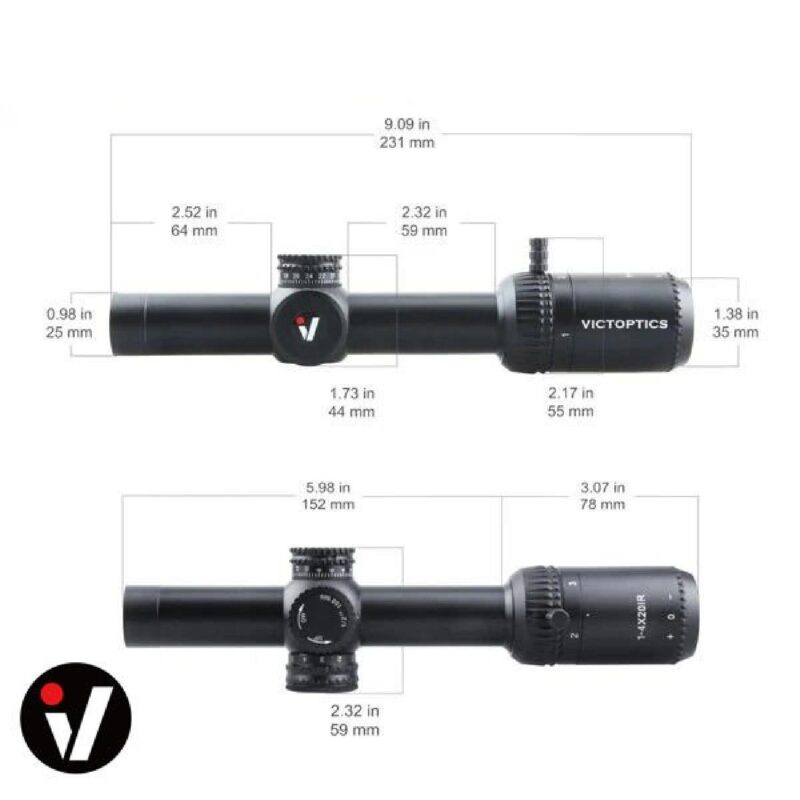 Victoptics X4 1-4x20IR 1" Aydınlatmalı SFP Tüfek Dürbünü - Görsel 7
