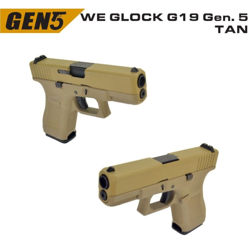 WE Glock G19 Gen5 Tan GBB Airsoft Tabanca - Görsel 4