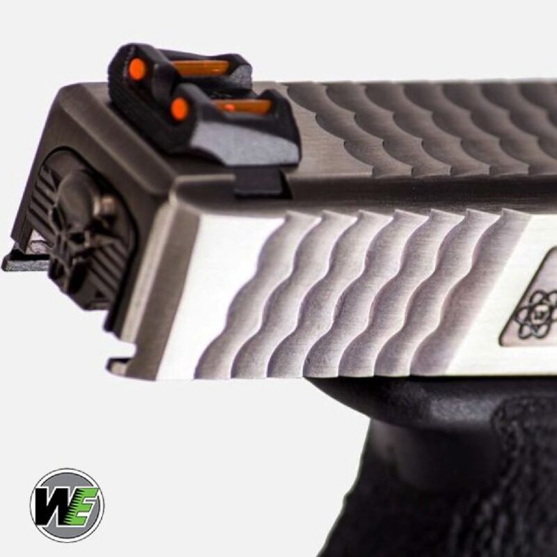 WE Glock G19 T7 Gümüş Kızak & Namlu Siyah Gövde GBB Airsoft Tabanca - Görsel 5