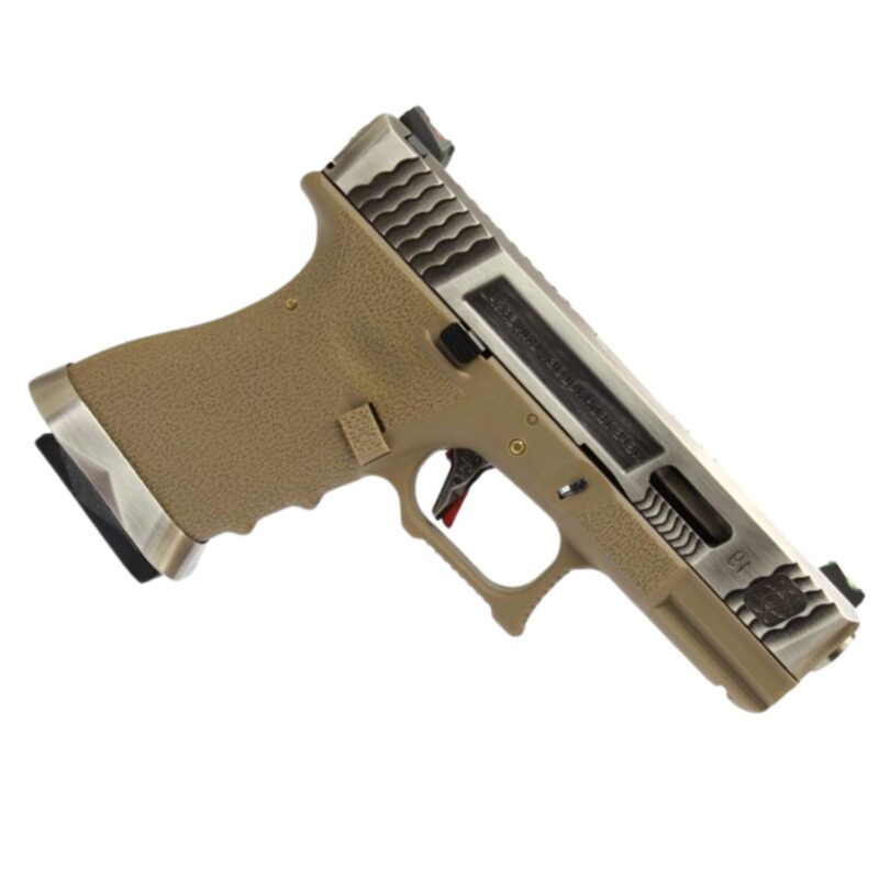 WE Glock G19 T8 Gümüş Kızak & Namlu Tan Gövde GBB Airsoft Tabanca - Görsel 2