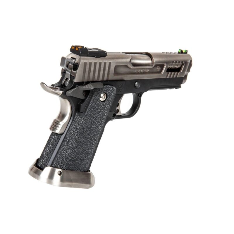 WE Hi-Capa Brontosaurus 3.8" Silver Full Auto GBB Airsoft Tabanca - Görsel 4