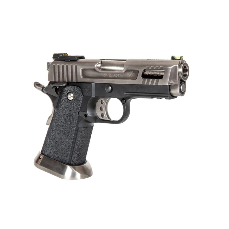 WE Hi-Capa Brontosaurus 3.8" Silver Full Auto GBB Airsoft Tabanca - Görsel 5