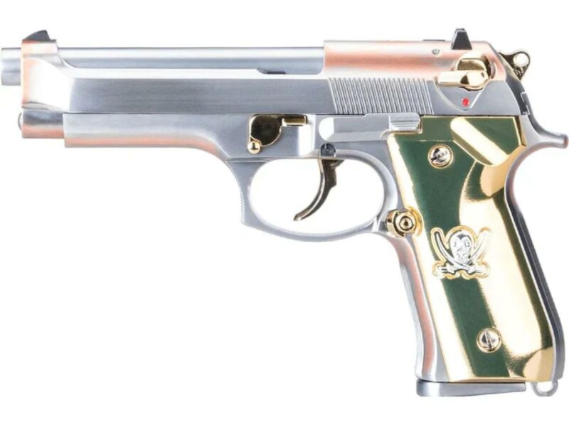 WE M92F "Calico Jack" Full Metal Silver Gold GBB Airsoft Tabanca - Görsel 2