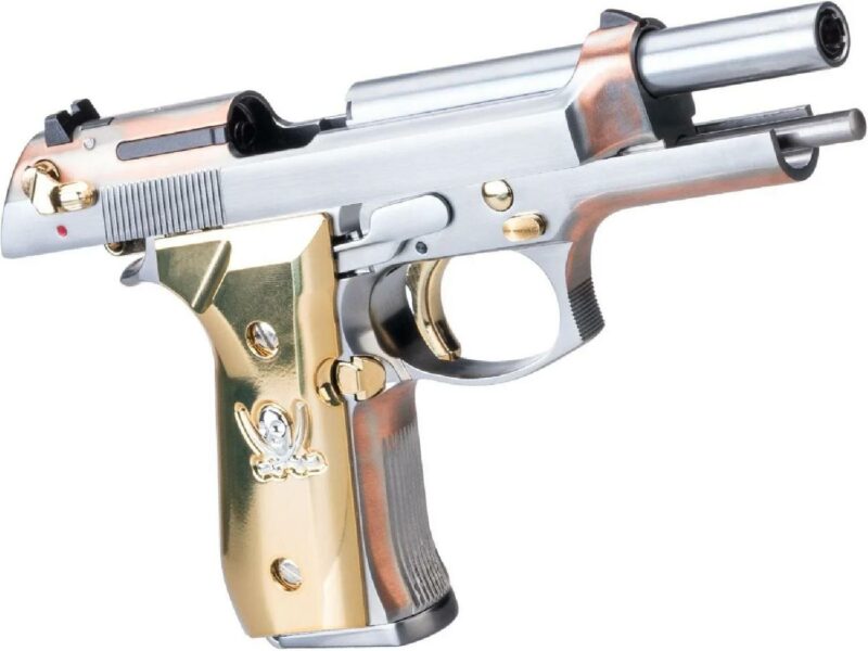 WE M92F "Calico Jack" Full Metal Silver Gold GBB Airsoft Tabanca - Görsel 3