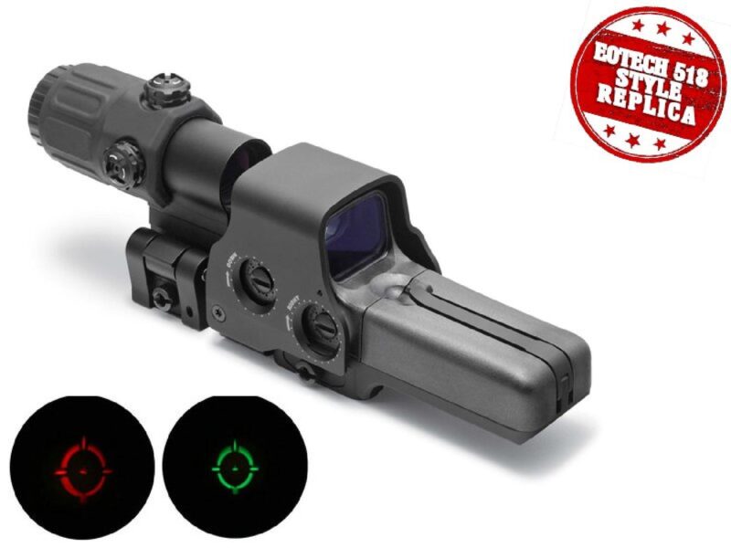 EOTECH Tipi Siyah 518 Red Dot + G33 3x Magnifier Yakınlaştırıcı Set