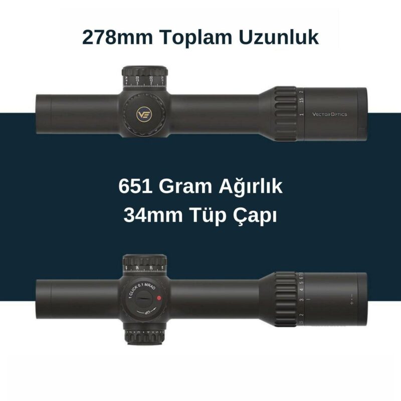 Vector Optics Continental x10 1-10x28ED FFP LPVO Tüfek Dürbünü - Görsel 5