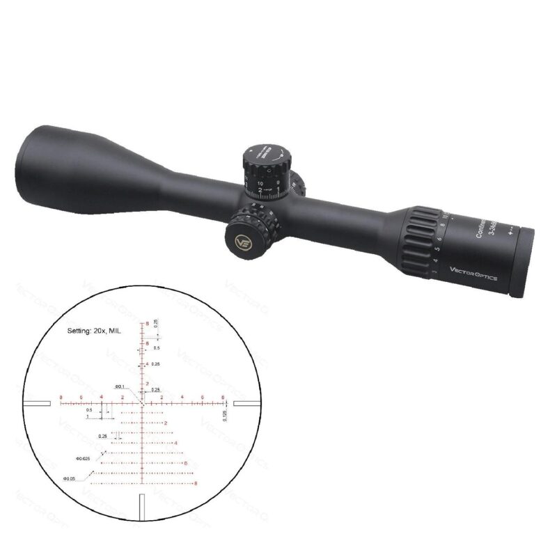 Vector Optics Continental x8 3-24x56 ED SFP Zero Stop Taktik Tüfek Dürbünü