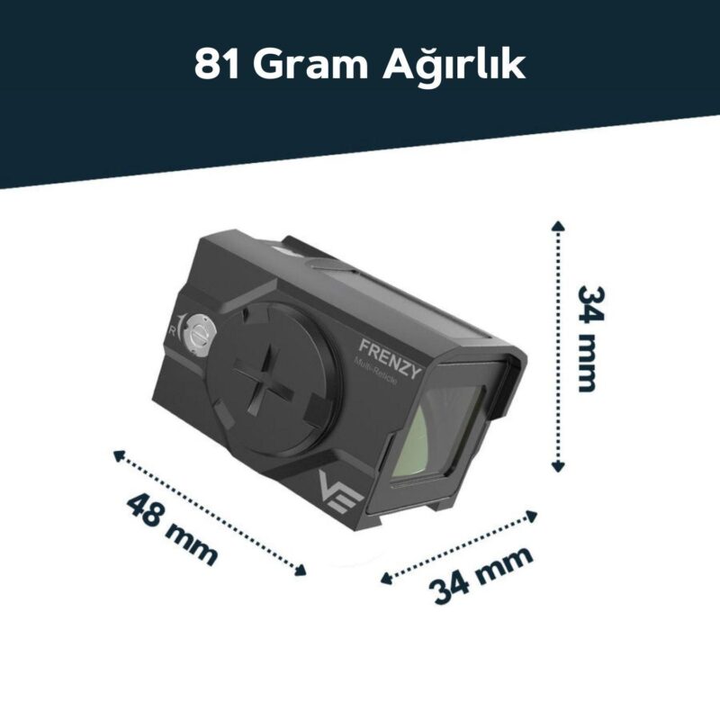 Vector Optics Frenzy Plus 1x18x20 Enclosed Sight Solar Power Multi-Reticle Red Dot Nişangah - Görsel 2