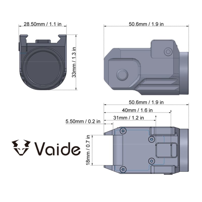 Vector Optics Vaide Scrapper Tactic Subcompact Taktik Tabanca Feneri - Görsel 2