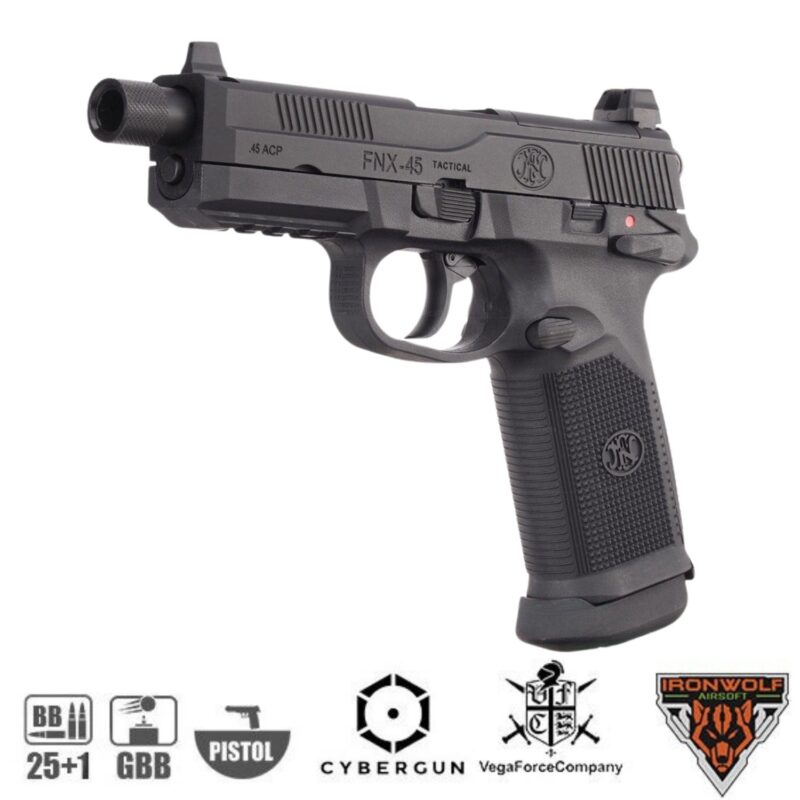 VFC FNX45 Tactical Siyah GBB Airsoft Tabanca - Görsel 2