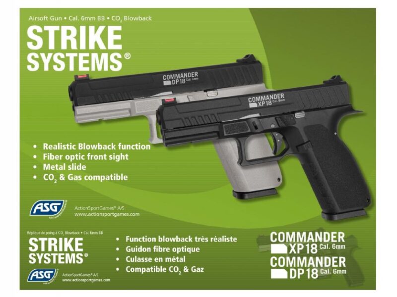 ASG Commander XP18 Siyah CO2 Blowback Airsoft Tabanca - Görsel 8