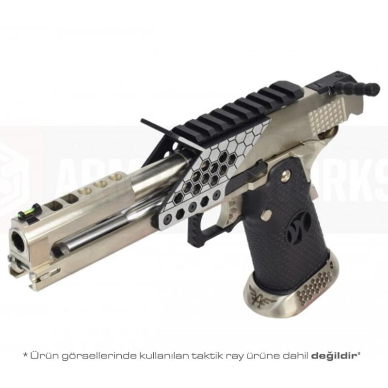 AW HX2201 Gold Standard IPSC Turnuva Gümüş GBB Airsoft Tabanca - Görsel 2