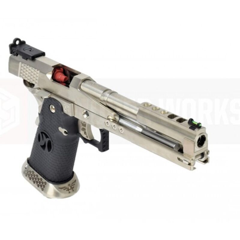 AW HX2201 Gold Standard IPSC Turnuva Gümüş GBB Airsoft Tabanca - Görsel 4