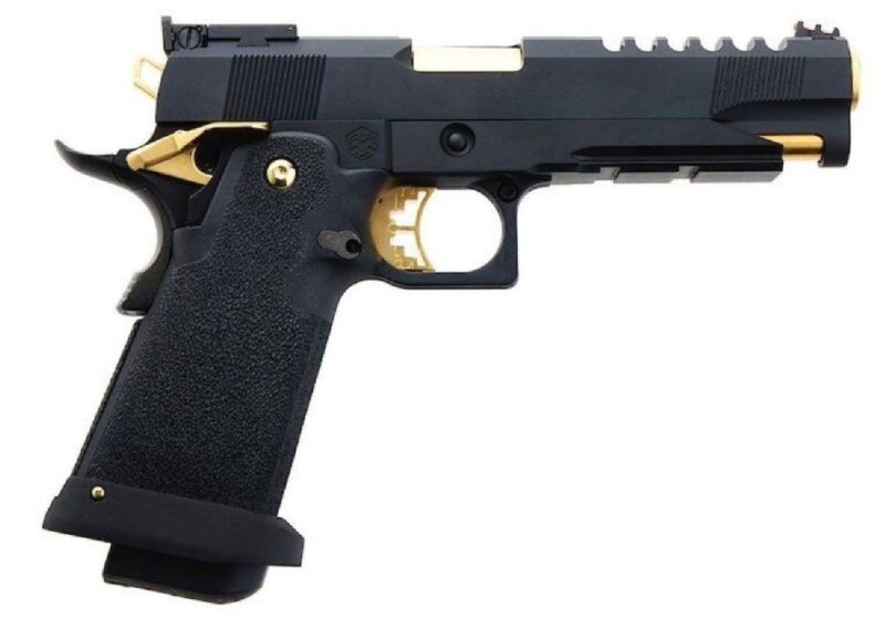 AW HX2701 5.1" Hi-Capa Slide Cut Black & Gold GBB Airsoft Tabanca