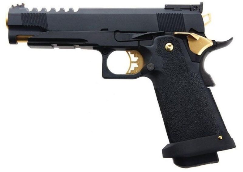 AW HX2701 5.1" Hi-Capa Slide Cut Black & Gold GBB Airsoft Tabanca - Görsel 2