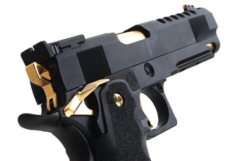 AW HX2701 5.1" Hi-Capa Slide Cut Black & Gold GBB Airsoft Tabanca - Görsel 3