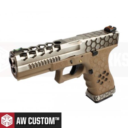 AW VX0110 Glock G17 Hex Cut Tan & Gümüş GBB Airsoft Tabanca