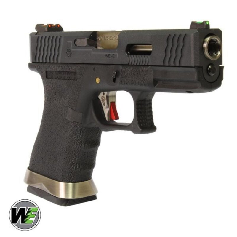 WE Glock G19 T5 Siyah Kızak & Gövde Gümüş Namlu GBB Airsoft Tabanca - Görsel 2