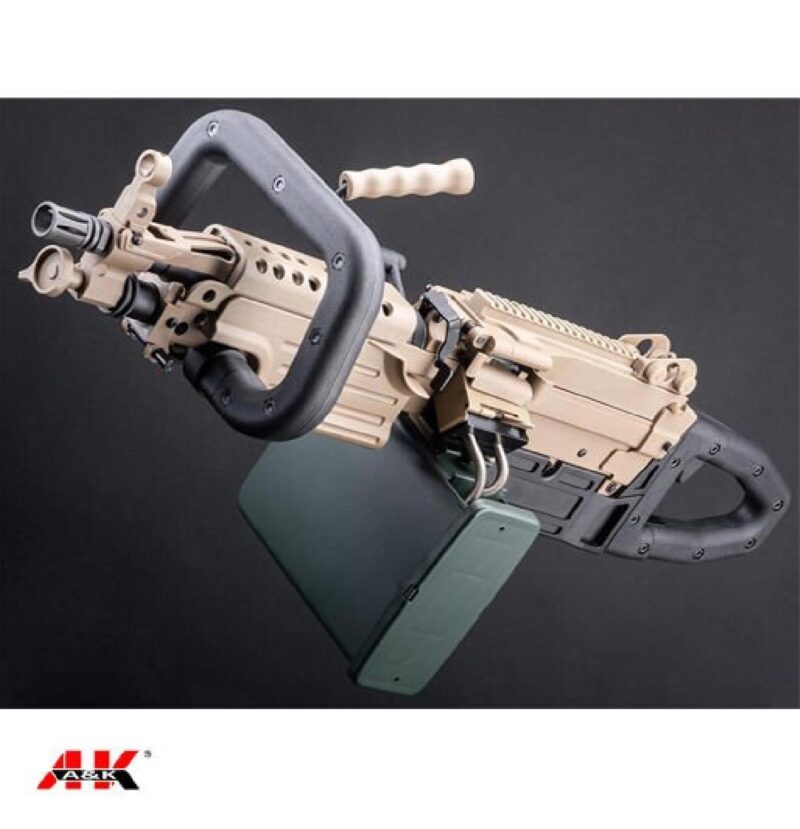 A&K Mugen M249 MK46 Para SAW LMG Tan AEG Airsoft Tüfek - Görsel 2