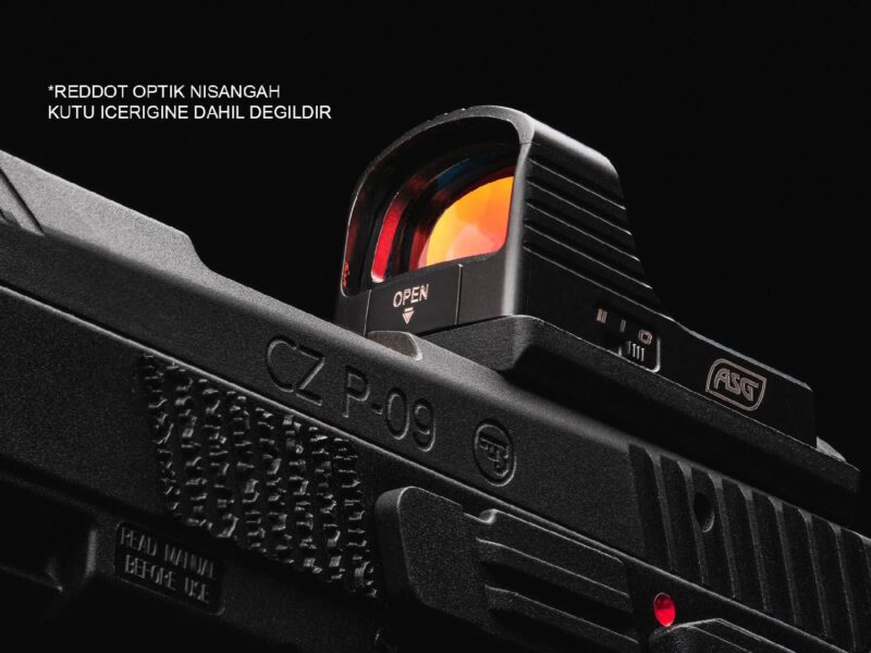 ASG CZ P09 Optik Ayak ve Çantalı Siyah CO2 Blowback Airsoft Tabanca - Görsel 7